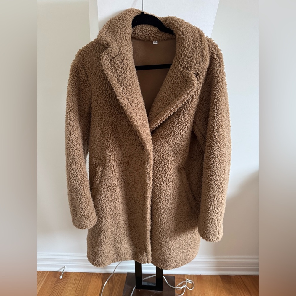 Women’s Uniqlo Sherpa Brown Jacket - Size XS - Tan/Brown
